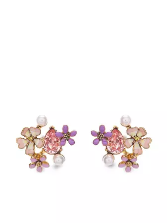 Oscar De La Renta Crystal Embellished Earrings - Farfetch