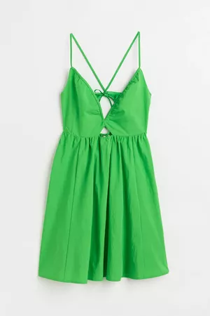 Open-backed dress - Vert - FEMME | H&M FR