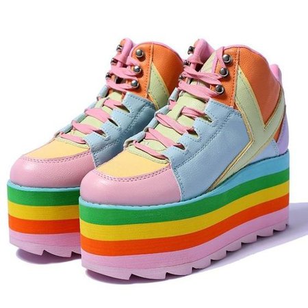 rainbow harajuku sneakers