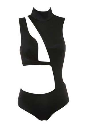 Malla black cut out bodysuit top