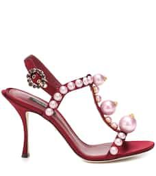 Dolce & Gabbana - Sandali in raso con perle | Mytheresa