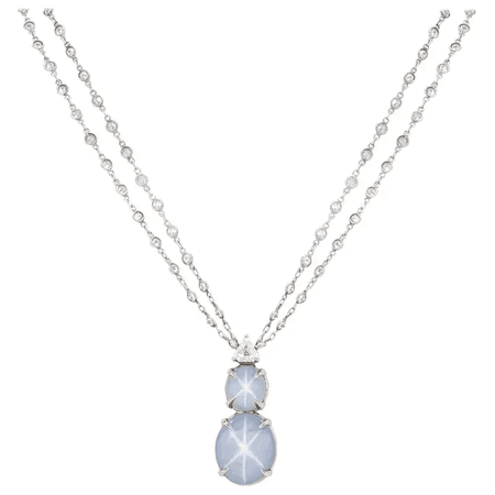 star sapphire diamond necklace