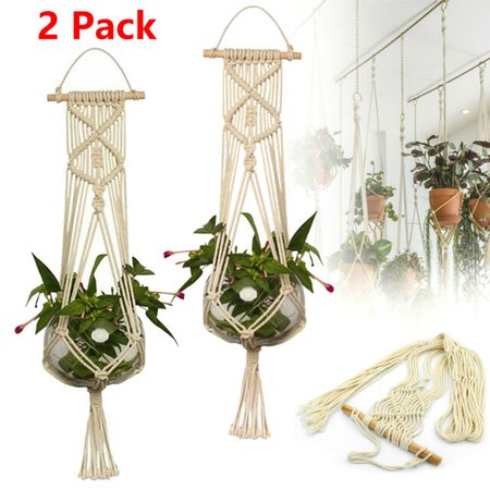 2 Pack Plant Hanger Flower Pot Plant Holder Large 4 Legs Macrame Jute 36 Inch for sale online
