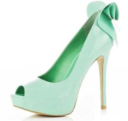 River Island light green peep toe bow shoes > Shoeperwoman