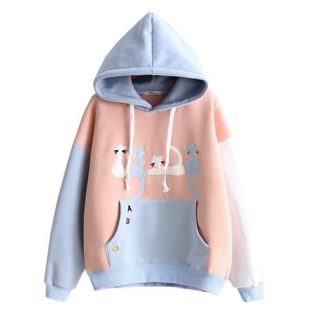 Little Neko Hoodie Sweatshirt Sweater Pastel Kitten | Kawaii Babe