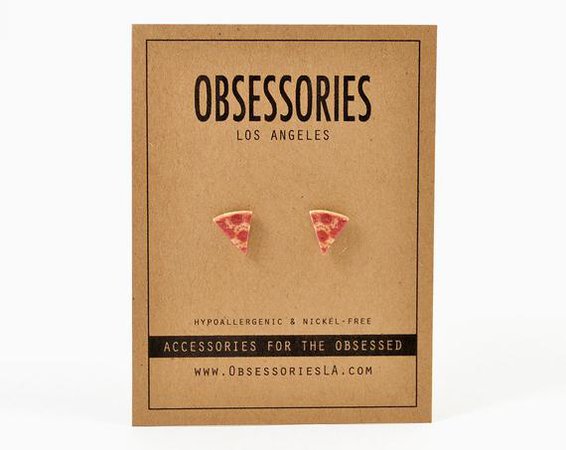 Pepperoni Pizza Earrings Stud Earrings Pizza Slice Of Pizza | Etsy