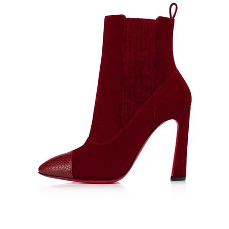burgundy louboutin boots shoes