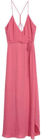 Long Wrap Dress - Pink