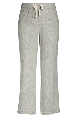 Caslon® Stripe Wide Leg Linen Pants (Plus Size) | Nordstrom