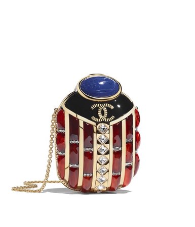 red blue chanel clutch bag