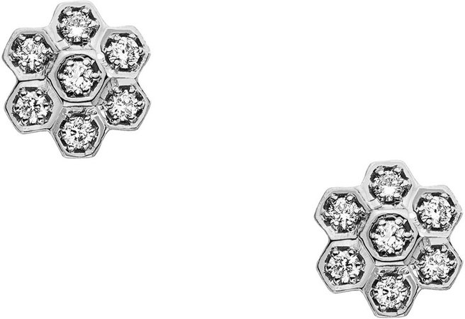Diamond Honeycomb Stud Earrings