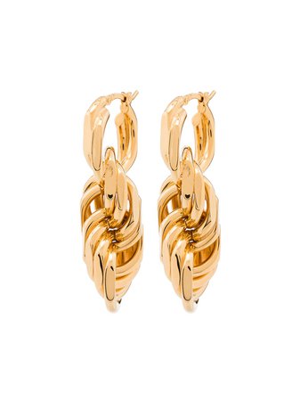Bottega Veneta 18kt gold-plated Hoop Earrings - Farfetch