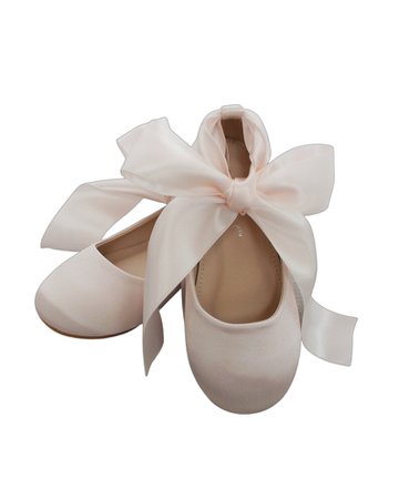 Kids Shoes | Dusty Pink Satin Flats with Satin Ankle Tie - Flower girls shoes, Toddler Shoes, Jr Bridesmaids Shoes, Blush Pink Shoes