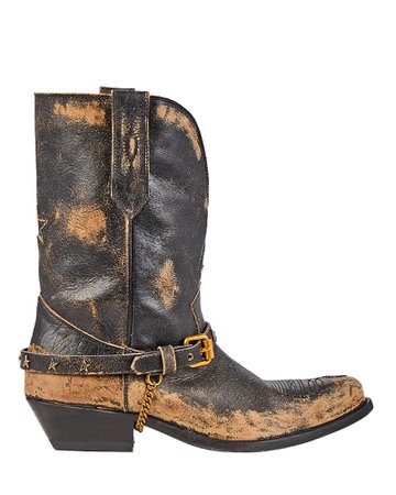 Golden Goose Wish Star Leather Boots In Black | INTERMIX®