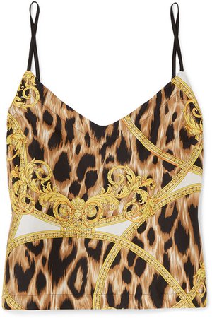 Versace | Cropped printed silk-twill camisole | NET-A-PORTER.COM