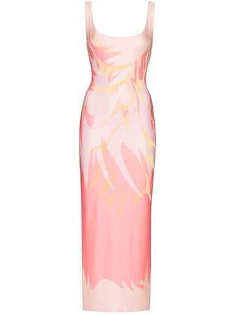 Maisie Wilen Patterned Low-Back Midi Dress Ss20 | Farfetch.com
