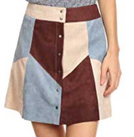 suede patchwork miniskirt