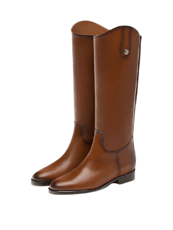 Low leather riding boots