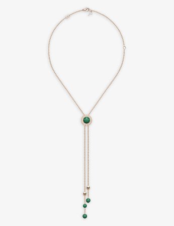 PIAGET - Possession 18ct rose-gold, 0.35ct diamond and 10.07ct malachite pendant necklace | Selfridges.com