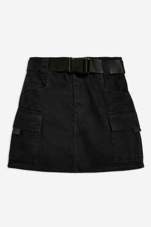 Clip Belted Denim Skirt | Topshop