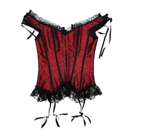 red gothic corset
