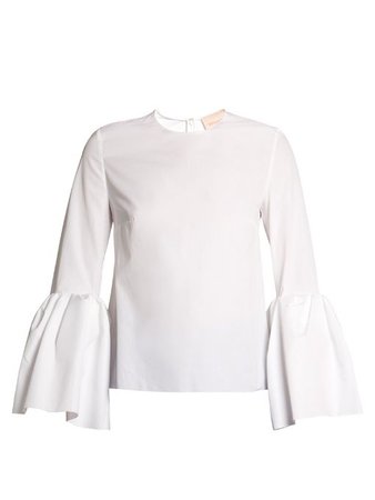 Roksanda Truffaut bell-sleeved cotton top