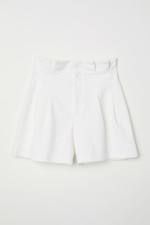 Paper bag shorts - White - Ladies | H&M GB