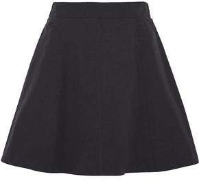 Gathered Cotton-blend Mini Skirt