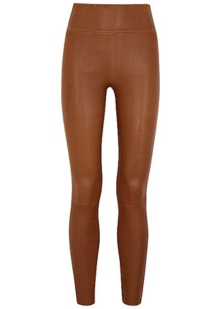 SPRWMN Brown leather leggings - Harvey Nichols
