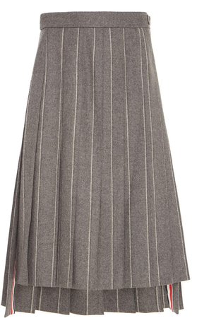 Wool Flannel Pleated Skirt Size: 42