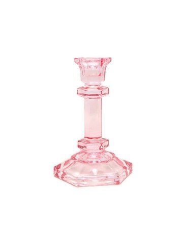 Vintage Pink Glass Candlestick Holder Ornate Glass Candle | Etsy