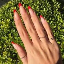 red French tip nails - Google Search