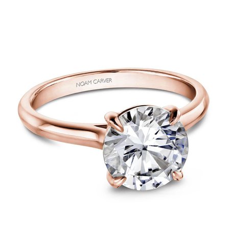 Noam Carver Solitaire Engagement Ring Setting In Rose Gold - Greenwich St. Jewelers
