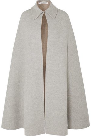 Wool And Cashmere-blend Cape - Light gray