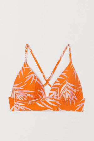 Push-up Triangle Bikini Top - Orange