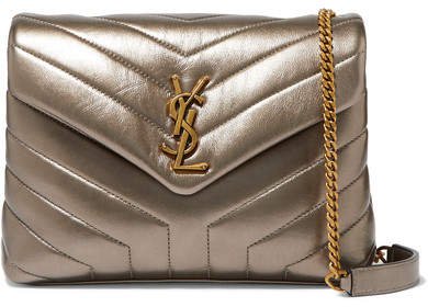 Loulou Metallic Quilted Leather Shoulder Bag - Gold
