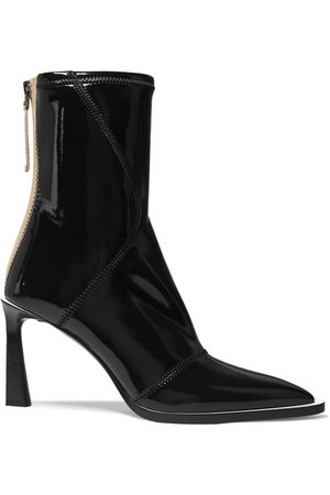 Fendi | Two-tone glossed-neoprene ankle boots | NET-A-PORTER.COM