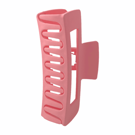 ACRYLIC MATTE COATED RECTANGLE HAIR CLAW CLIP - PINK