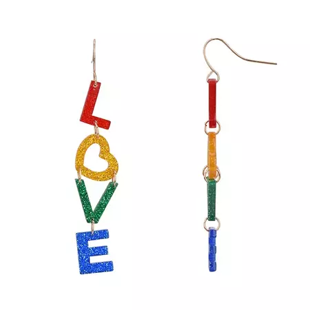 Celebrate Together™ Pride Multi-Colored Love Linear Earrings