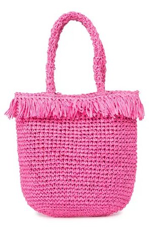 pink straw bag pink bag bag beach summer me lyla