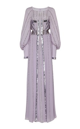 Queenie Studded Sequin-Embellished Silk Gown by Temperley London | Moda Operandi