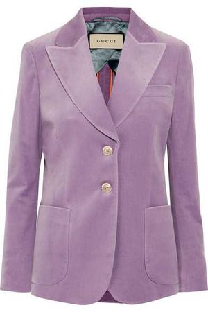 Gucci | Cotton-blend velvet blazer | NET-A-PORTER.COM