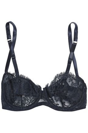 Satin-trimmed lace balconette bra | I.D. SARRIERI | Sale up to 70% off | THE OUTNET
