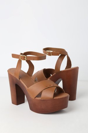 Cute Platform Sandals - Vegan Platform Sandals - Brown Sandals