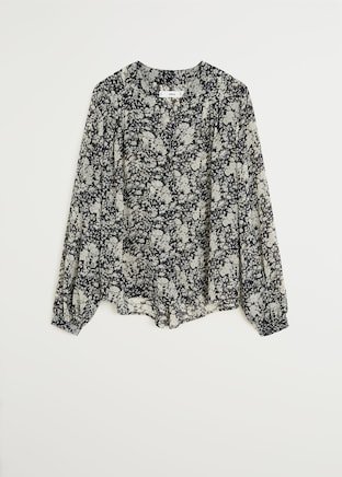 Flowy printed blouse - Women | Mango USA black