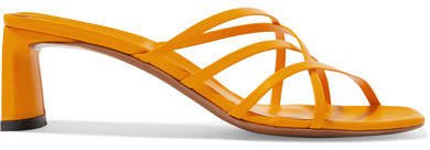 Mannia Leather Sandals - Orange