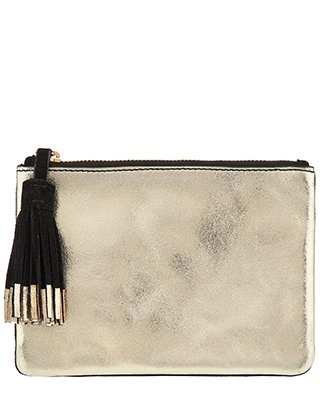 Metallic Tassel Large Leather Coin Purse | Black | One Size | 6894460300 | Accessorize