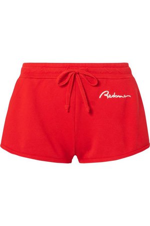 RE/DONE | Embroidered cotton-jersey shorts | NET-A-PORTER.COM
