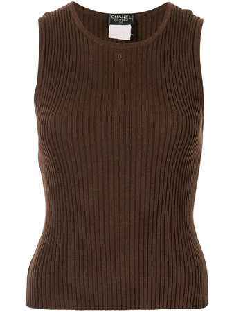 chanel brown tank top