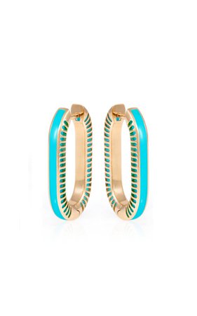 Lock Rays 18k Yellow Gold Turquoise Earrings By L'atelier Nawbar | Moda Operandi